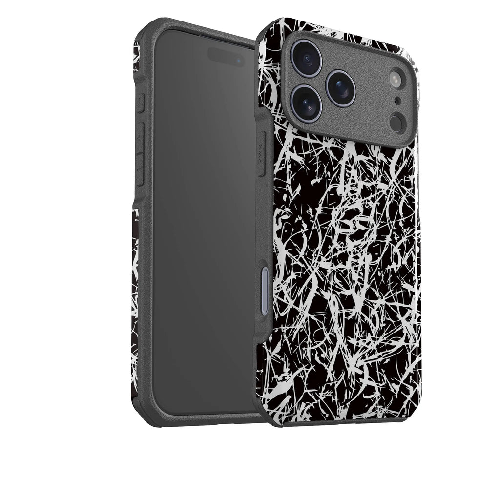 Black-White Grunge — Impact Armour MagSafe Case for iPhone — Finnaij