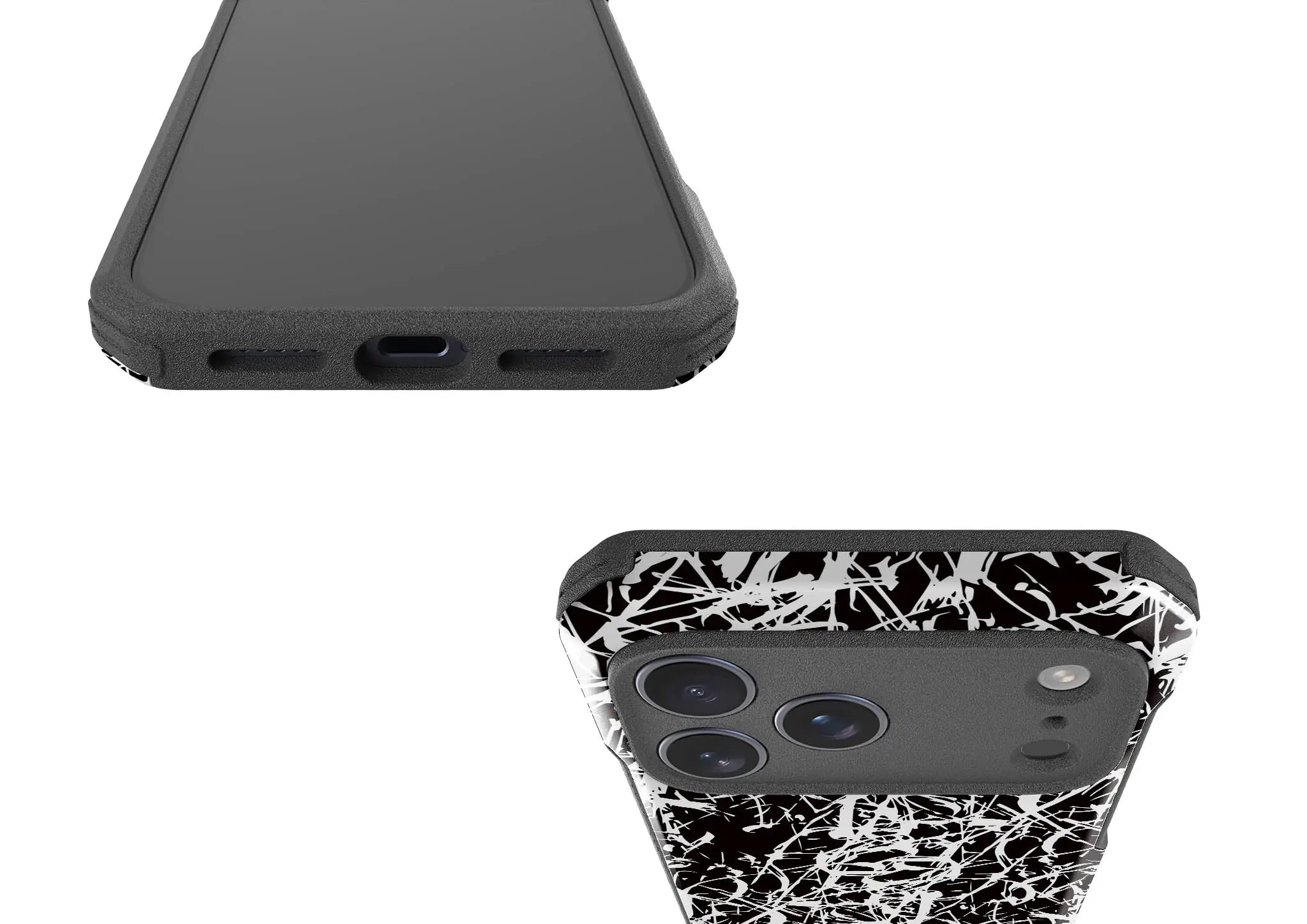 Black-White Grunge — Impact Armour MagSafe Case for iPhone — Finnaij