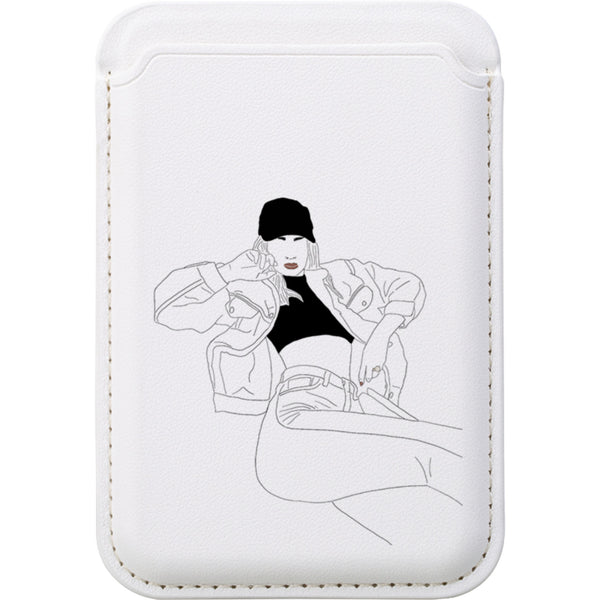 Black Cap by Keagan Haight - White Magsafe Wallet