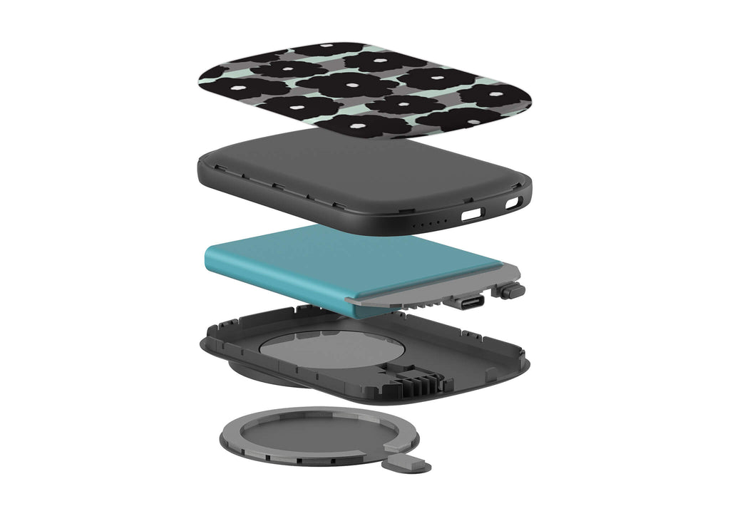 Bold Floral Black MagSafe CHARGEPOD — Finnaij