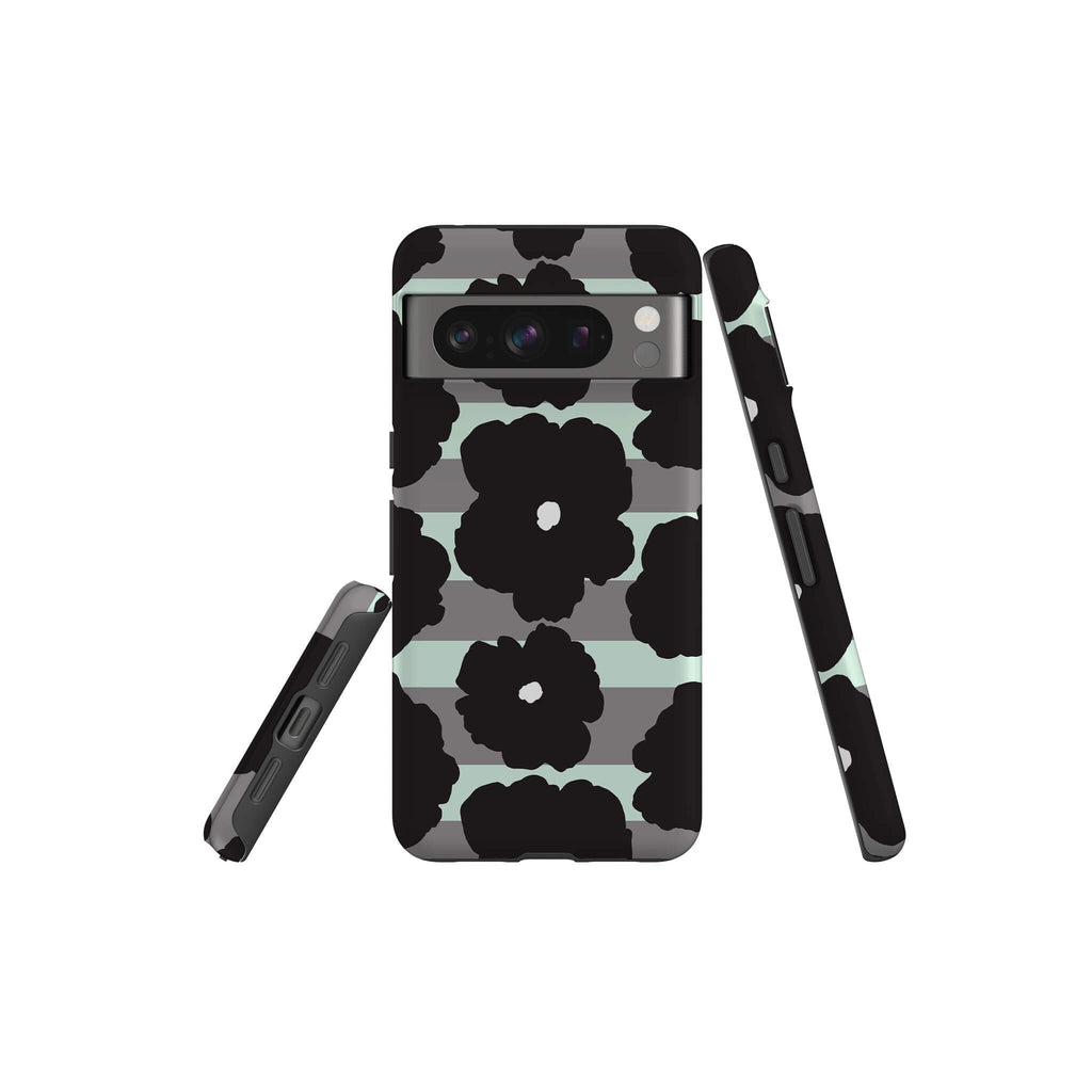 Bold Floral Black Tough Case for Google Pixel — Finnaij