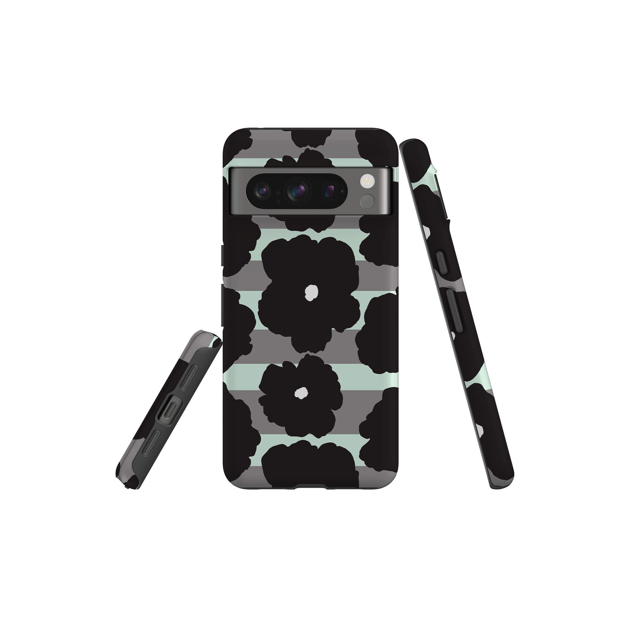 Bold Floral Black Tough Case for Google Pixel — Finnaij