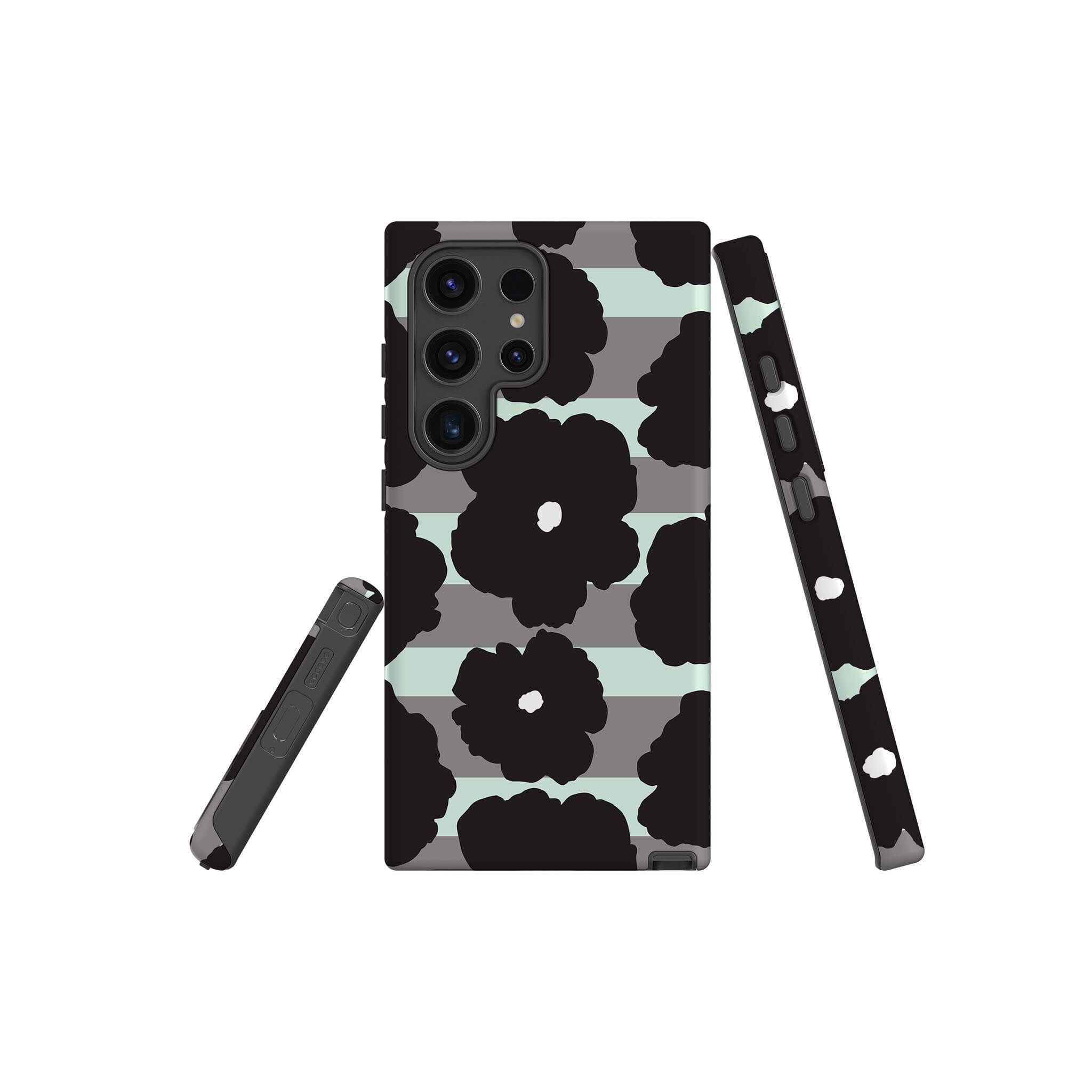 Bold Floral Black Tough Case for Samsung Galaxy — Finnaij