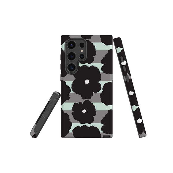 Bold Floral Black - Samsung Tough Case