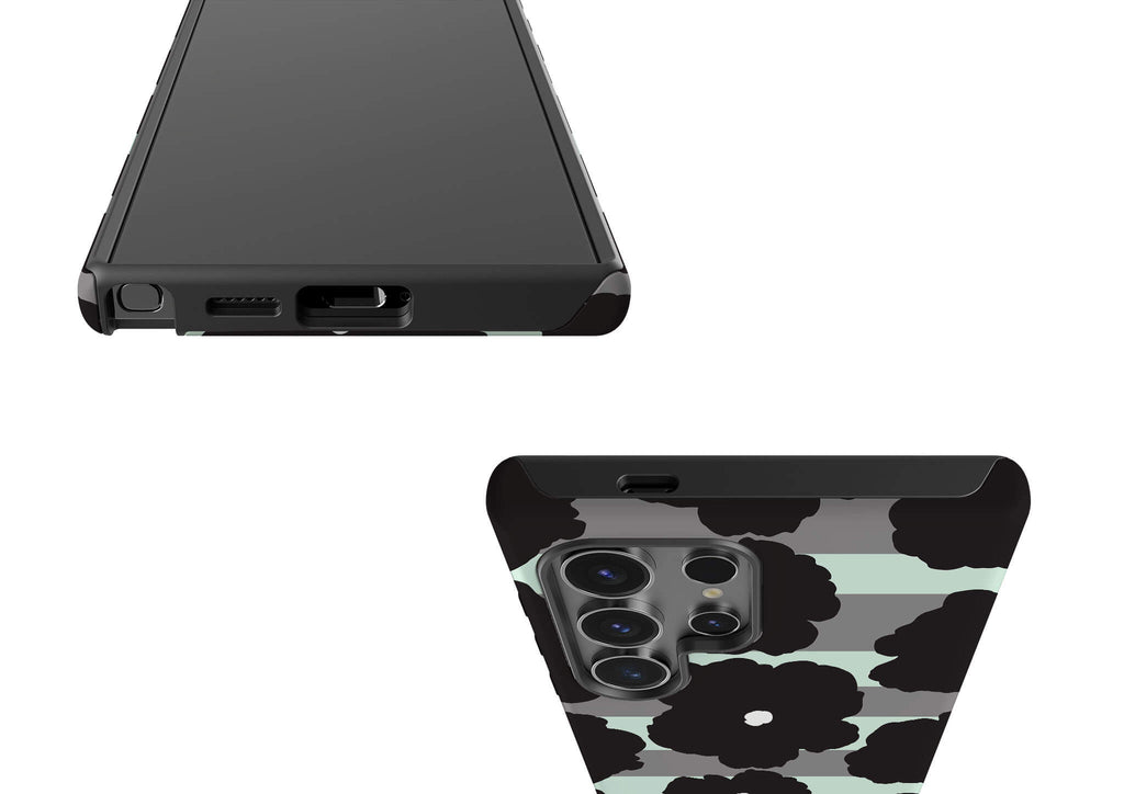 Bold Floral Black Tough Case for Samsung Galaxy — Finnaij