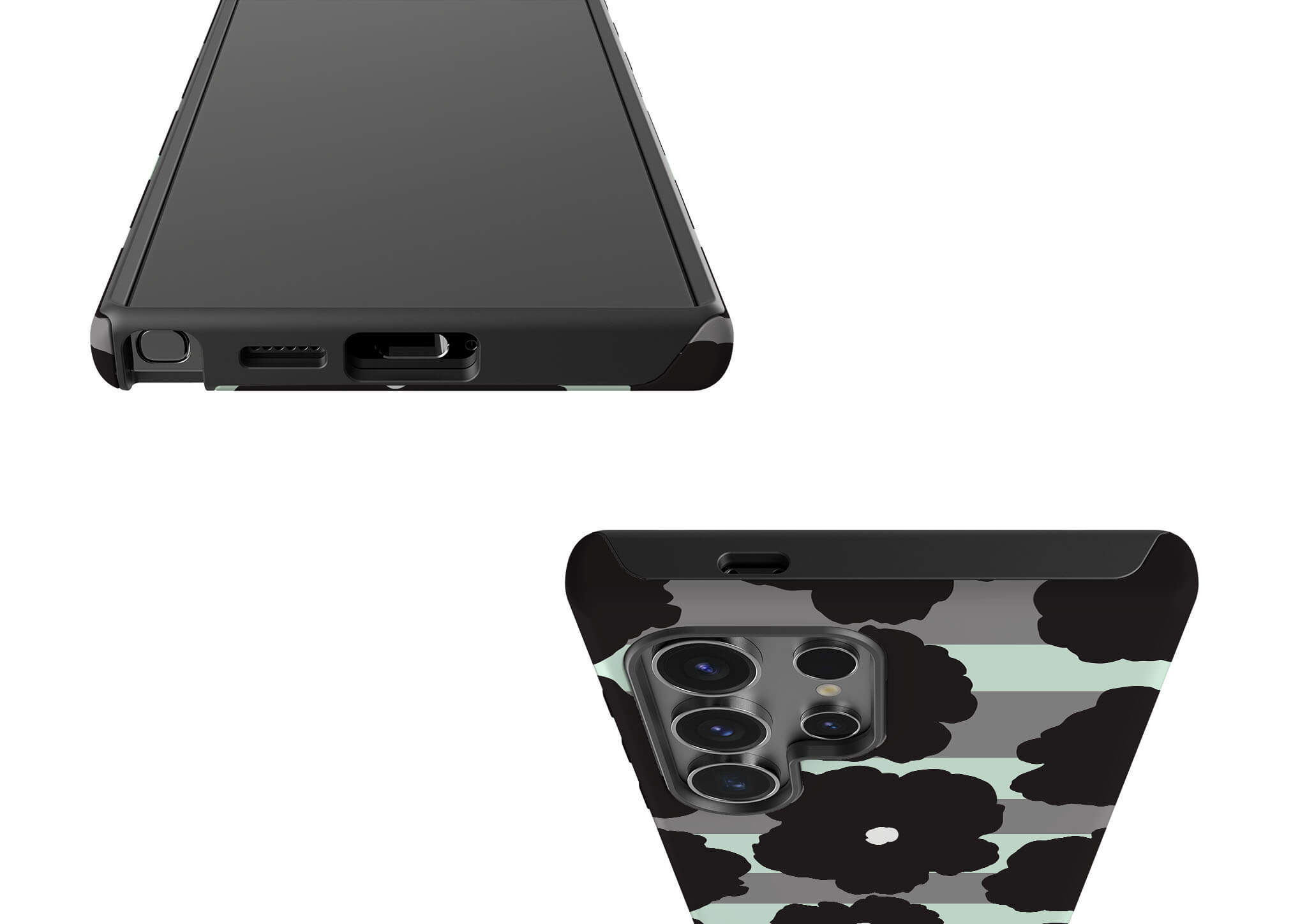 Bold Floral Black Tough Case for Samsung Galaxy — Finnaij