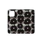 Bold Floral Black — Folio Wallet Case for iPhone — Finnaij