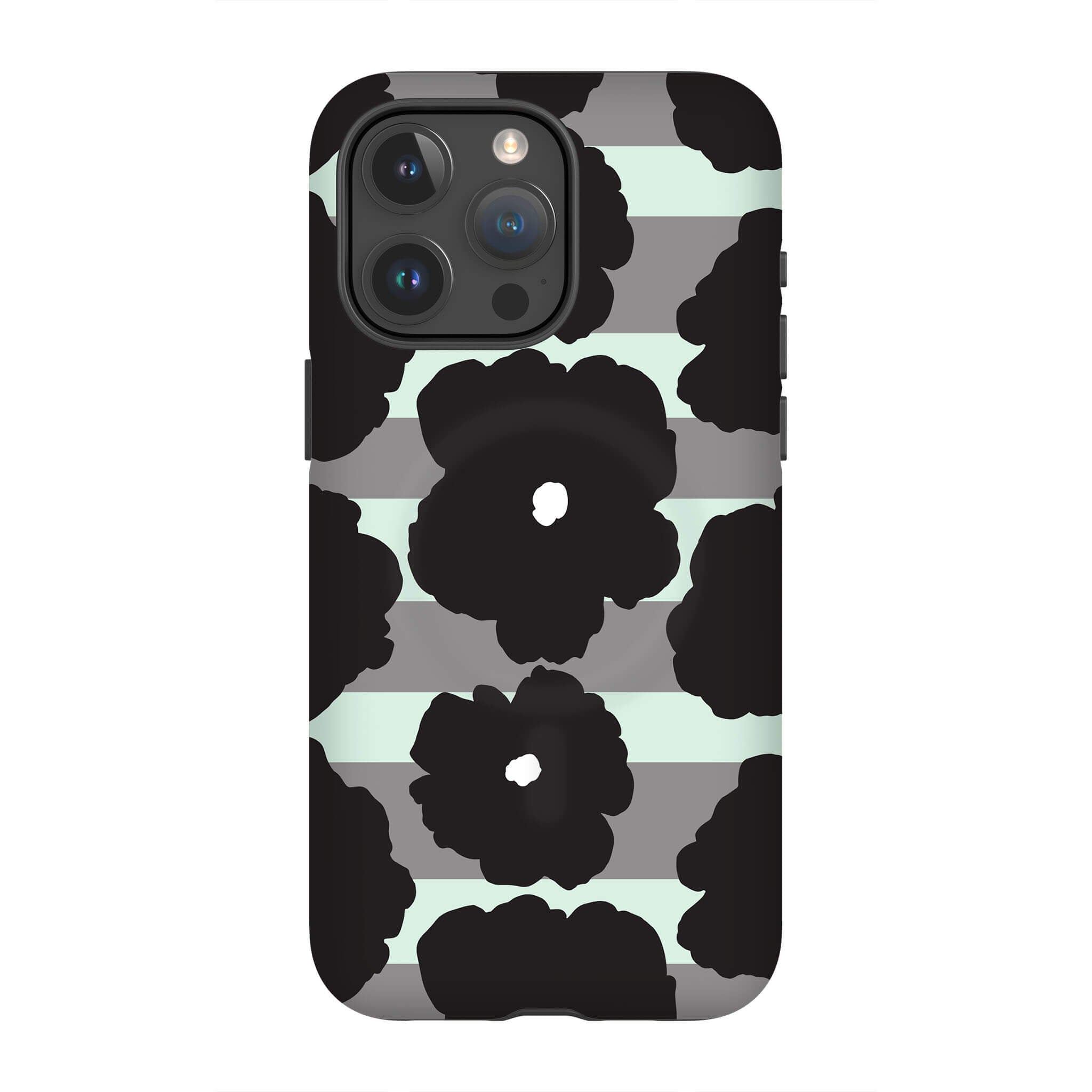 Bold Floral Black — Magsafe Tough Case for iPhone — Finnaij
