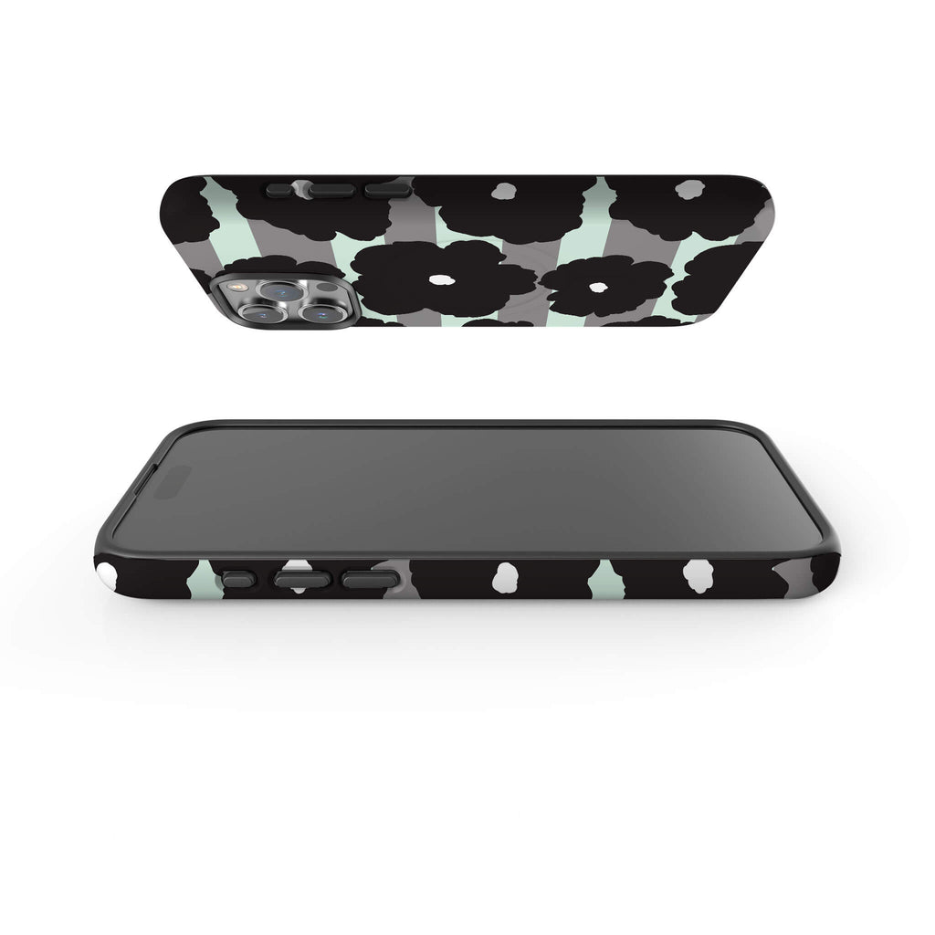 Bold Floral Black — Magsafe Tough Case for iPhone — Finnaij