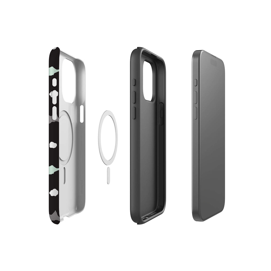 Bold Floral Black — Magsafe Tough Case for iPhone — Finnaij