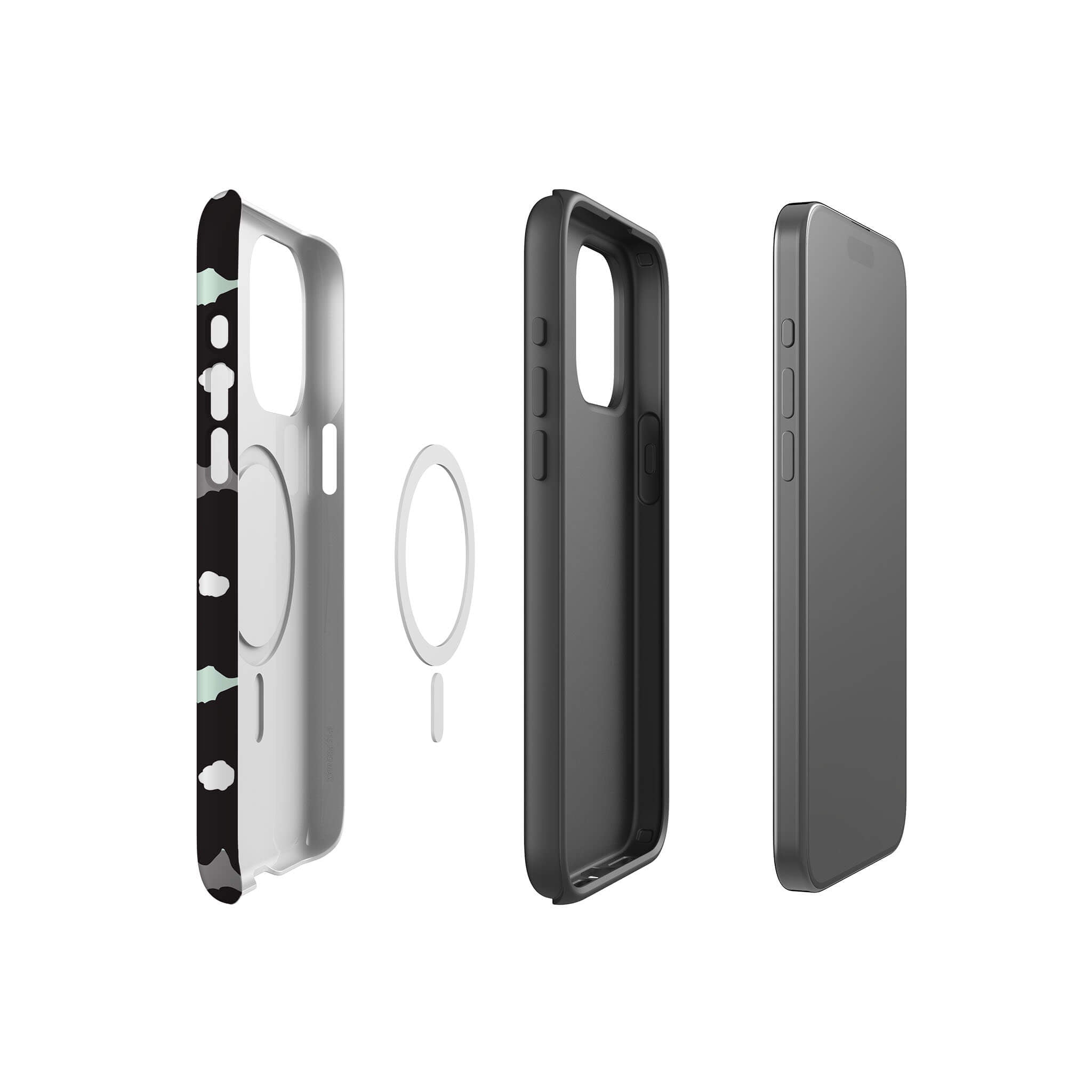 Bold Floral Black — Magsafe Tough Case for iPhone — Finnaij