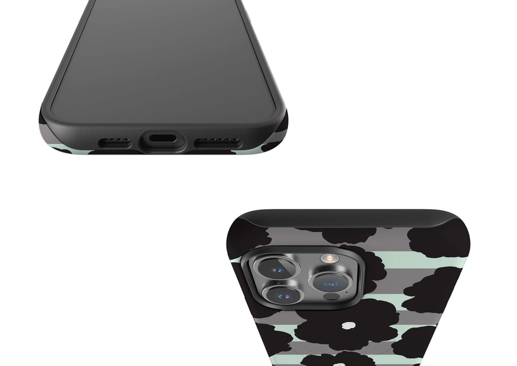 Bold Floral Black — Magsafe Tough Case for iPhone — Finnaij