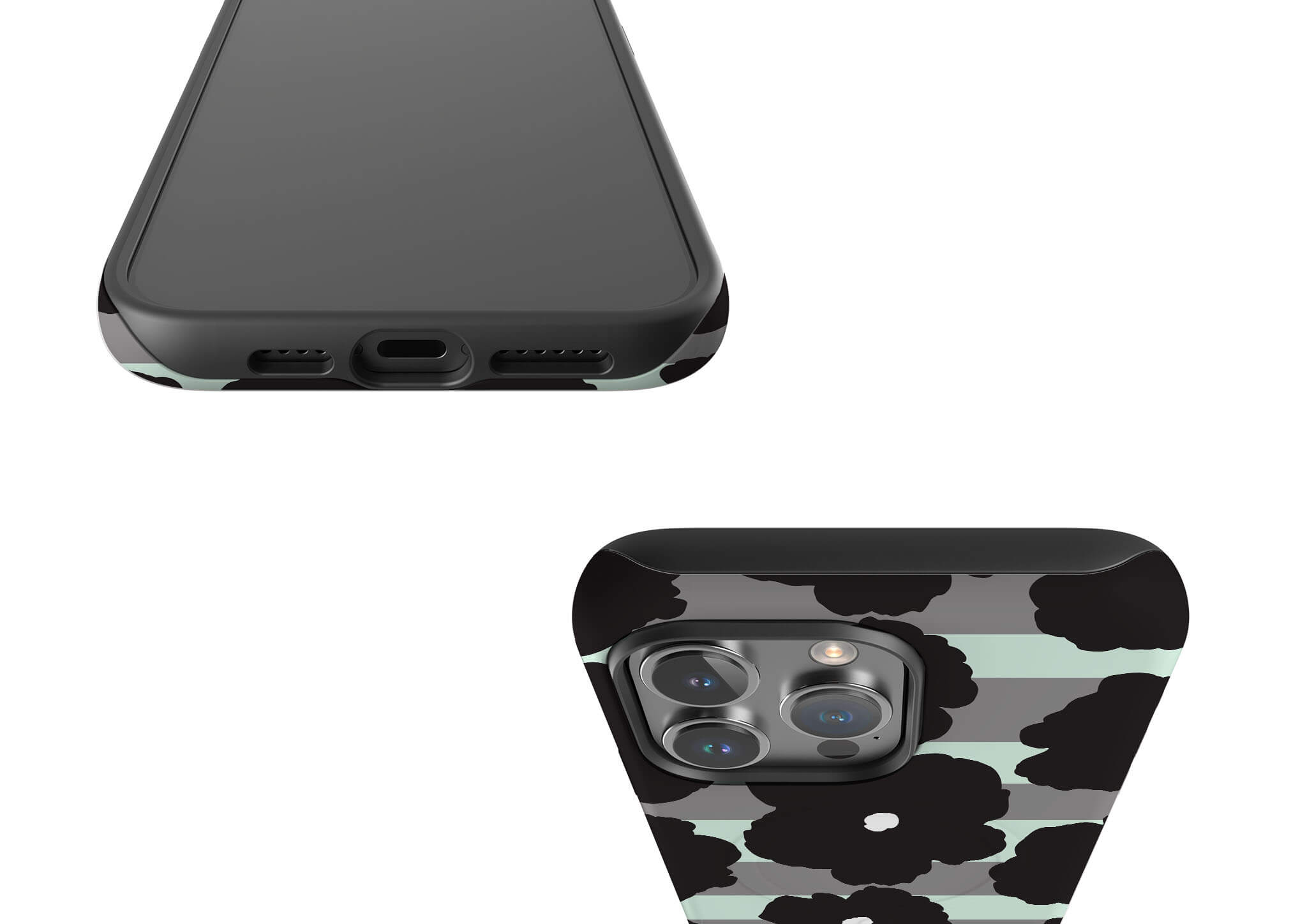 Bold Floral Black — Magsafe Tough Case for iPhone — Finnaij