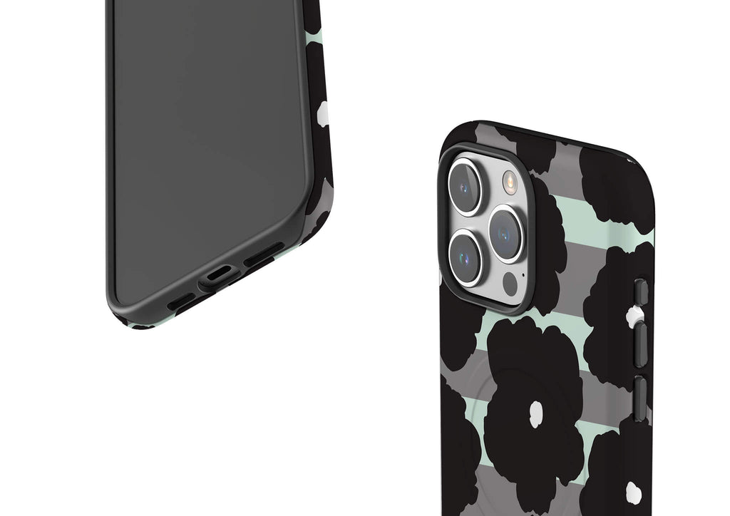 Bold Floral Black — Magsafe Tough Case for iPhone — Finnaij