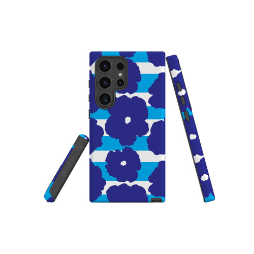 Bold Floral Blue — Tough Case for Samsung — Three Quarter — Finnaij
