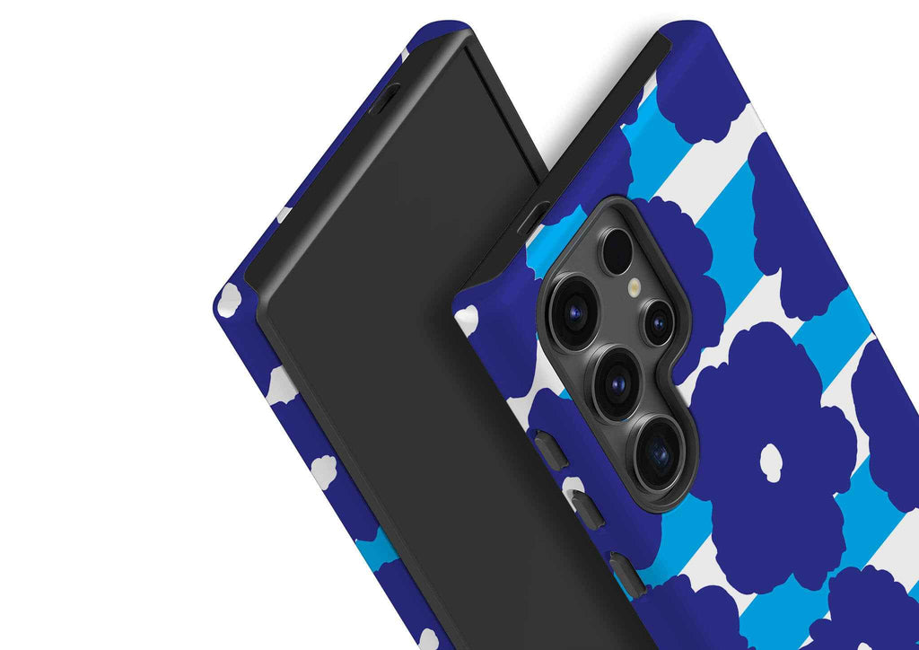 Bold Floral Blue Tough Case for Samsung Galaxy — View 2 — Finnaij