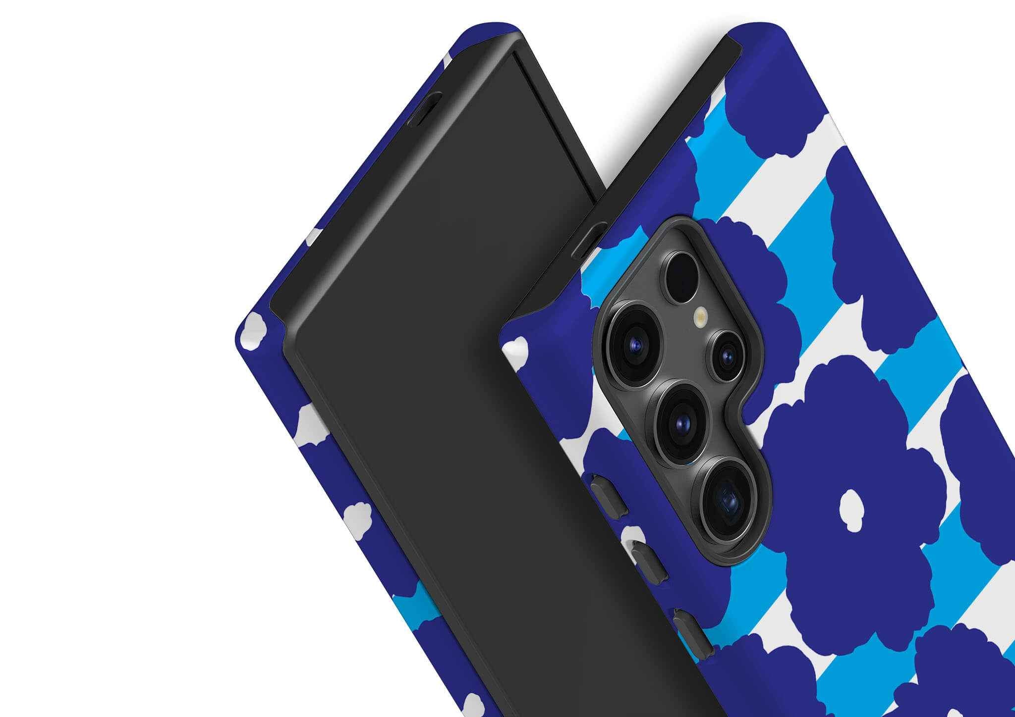 Bold Floral Blue Tough Case for Samsung Galaxy — View 2 — Finnaij