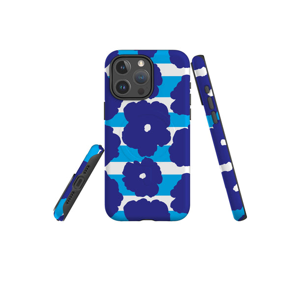 Bold Floral Blue - iPhone Magsafe Tough Case