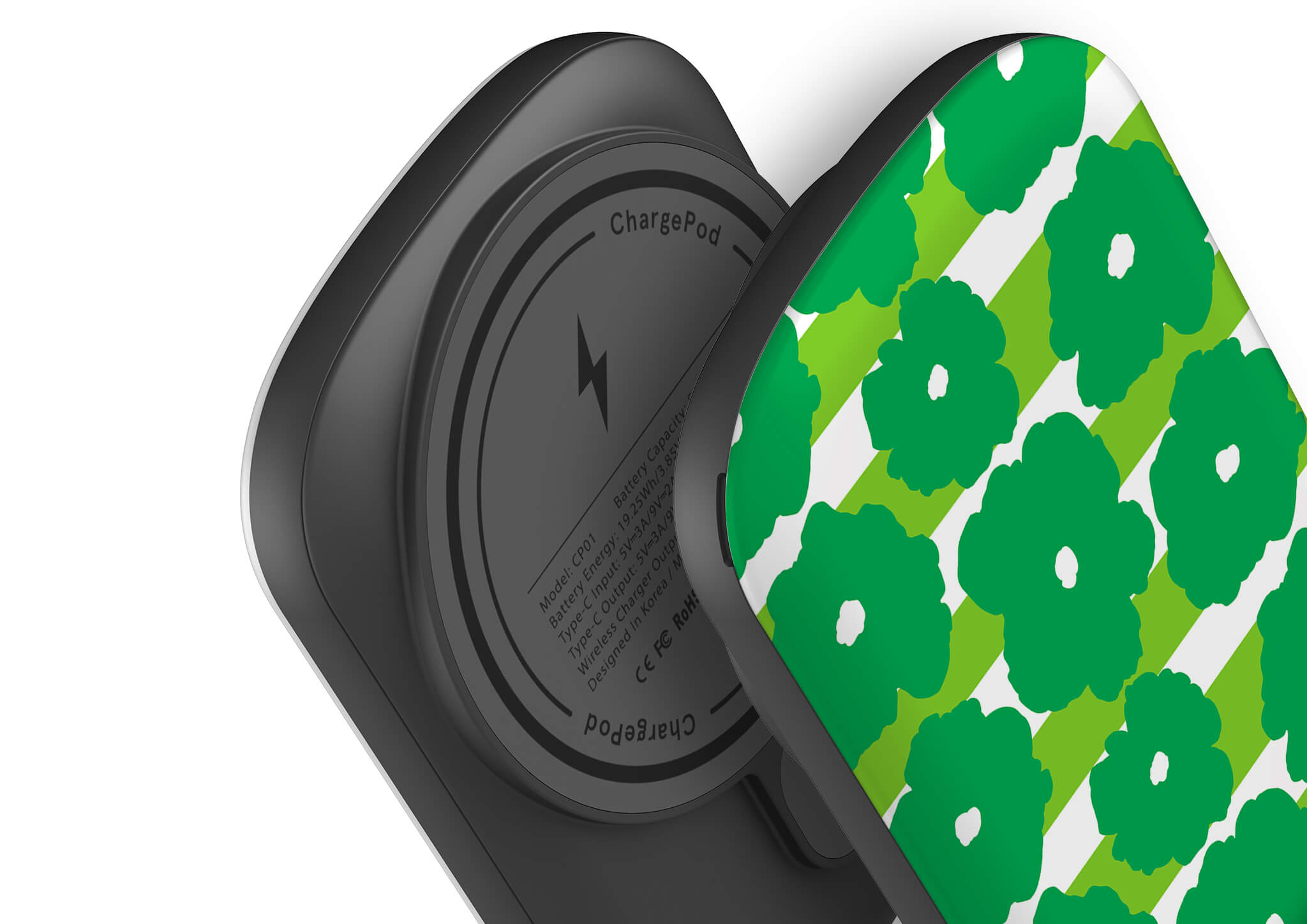 Bold Floral Green MagSafe CHARGEPOD — Finnaij