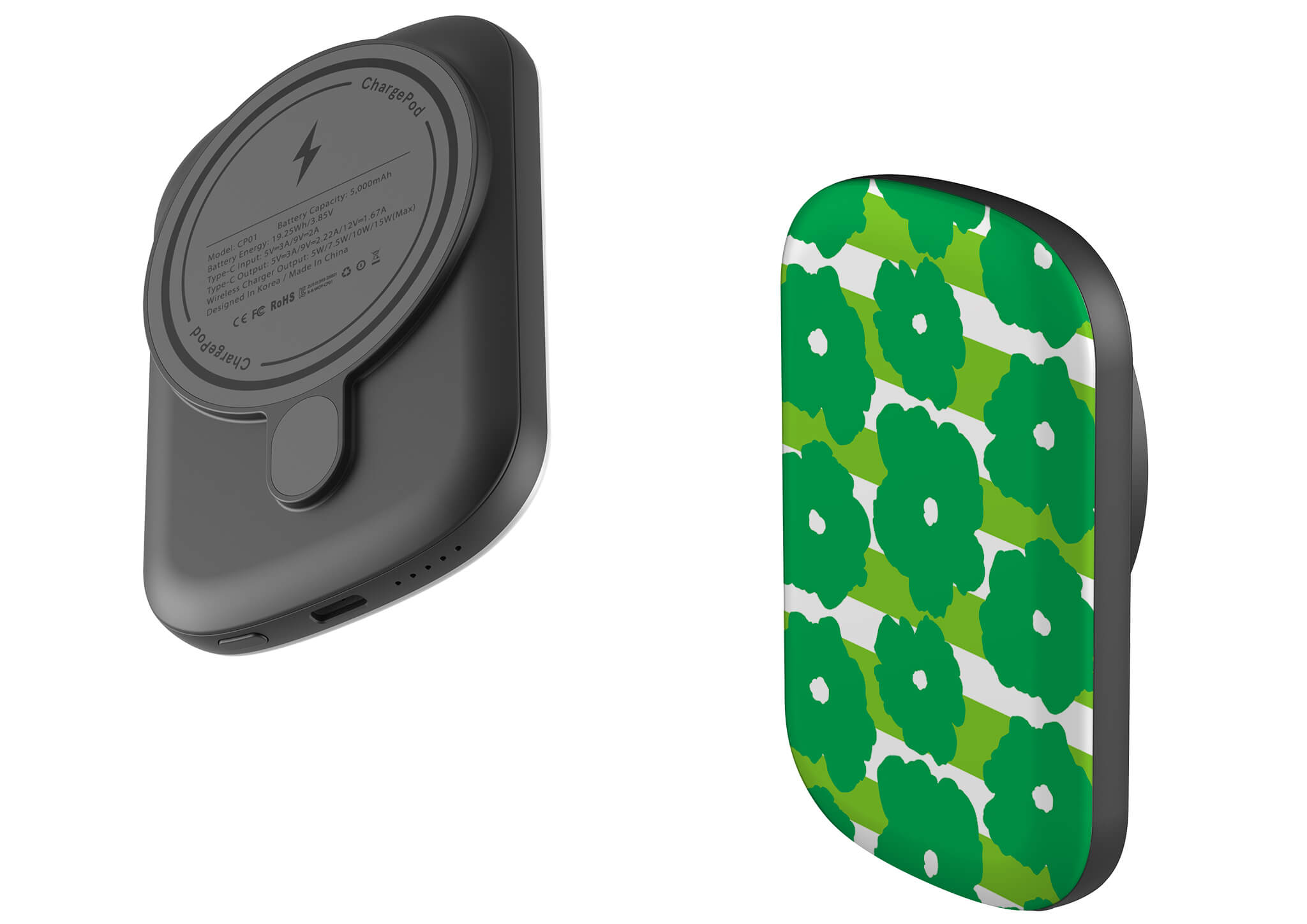 Bold Floral Green MagSafe CHARGEPOD — Finnaij