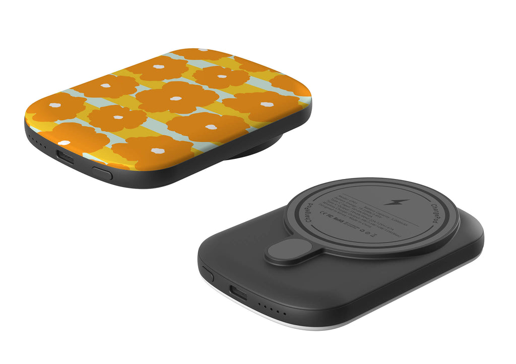 Bold Floral Orange MagSafe CHARGEPOD — Finnaij