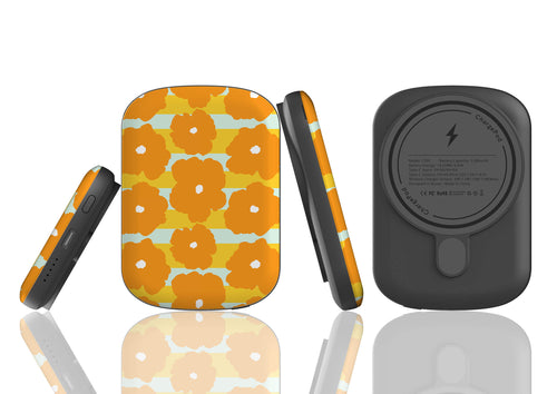 Bold Floral Orange — MagSafe CHARGEPOD — Finnaij