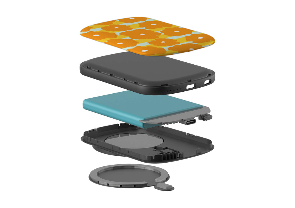 Bold Floral Orange MagSafe CHARGEPOD — Finnaij