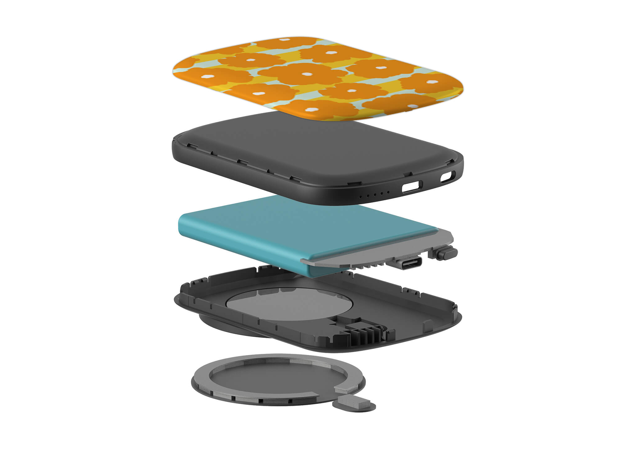 Bold Floral Orange MagSafe CHARGEPOD — Finnaij