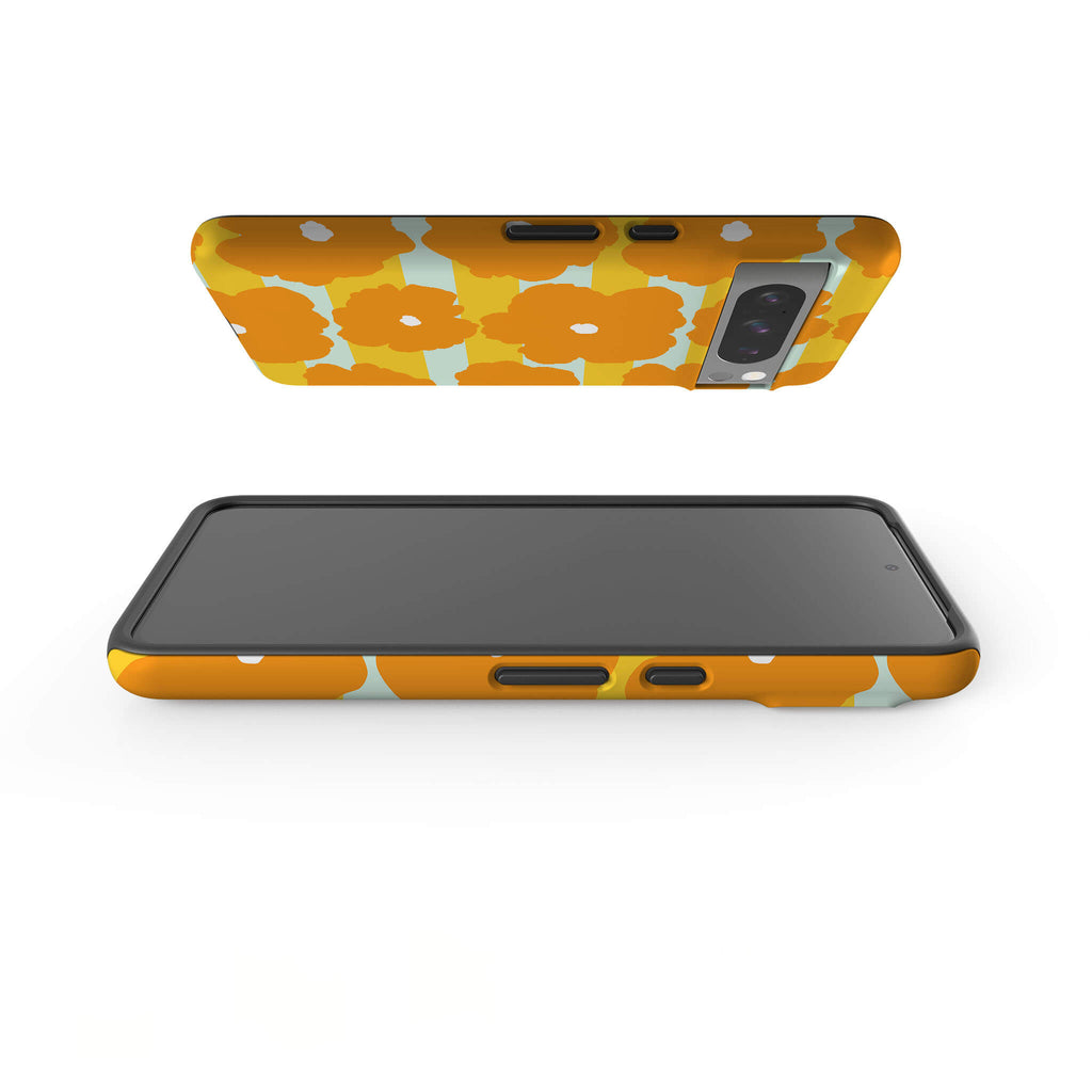 Bold Floral Orange Tough Case for Google Pixel — Finnaij