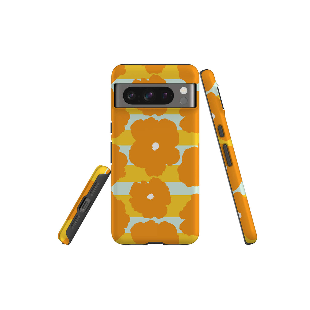 Bold Floral Orange Tough Case for Google Pixel — Finnaij