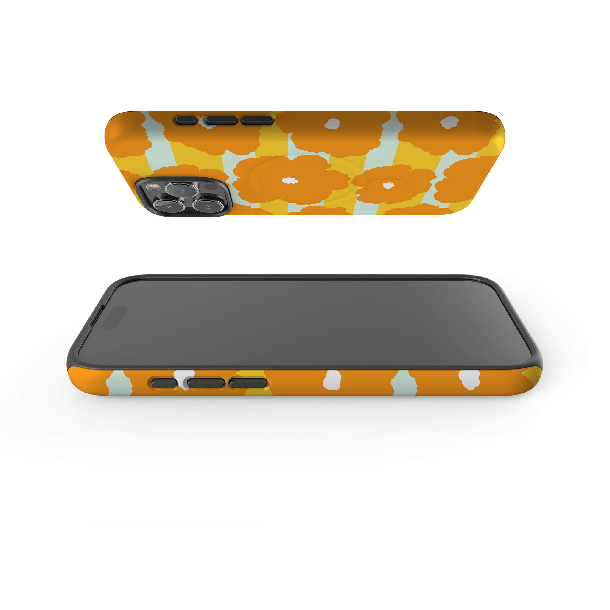 Bold Floral Orange — Magsafe Tough Case for iPhone — Finnaij