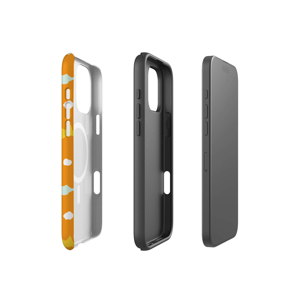 Bold Floral Orange — Magsafe Tough Case for iPhone — Finnaij