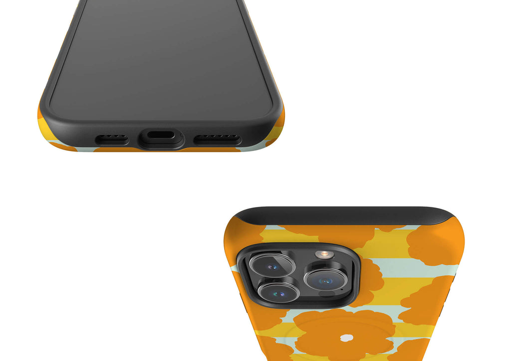 Bold Floral Orange — Magsafe Tough Case for iPhone — Finnaij