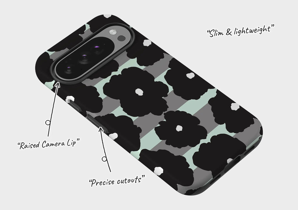 Bold Floral Black — Tough Case for Google — Finnaij