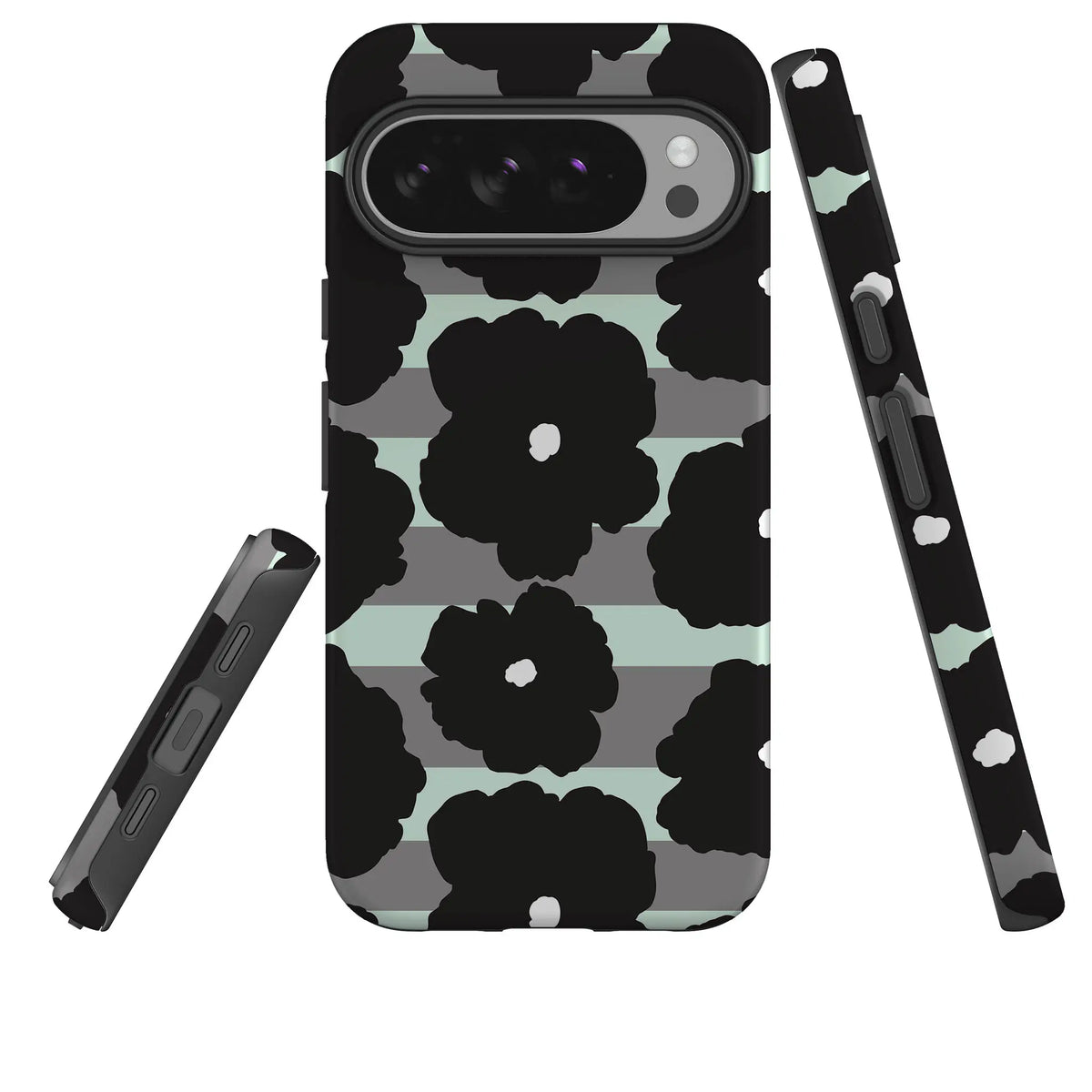 Bold Floral Black — Tough Case for Google — Three Quarter — Finnaij