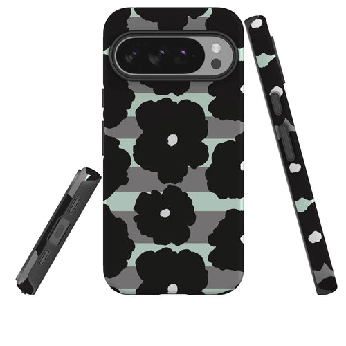 Bold Floral Black — Tough Case for Google — Three Quarter — Finnaij