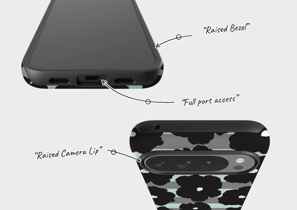Bold Floral Black — Tough Case for Google — Finnaij