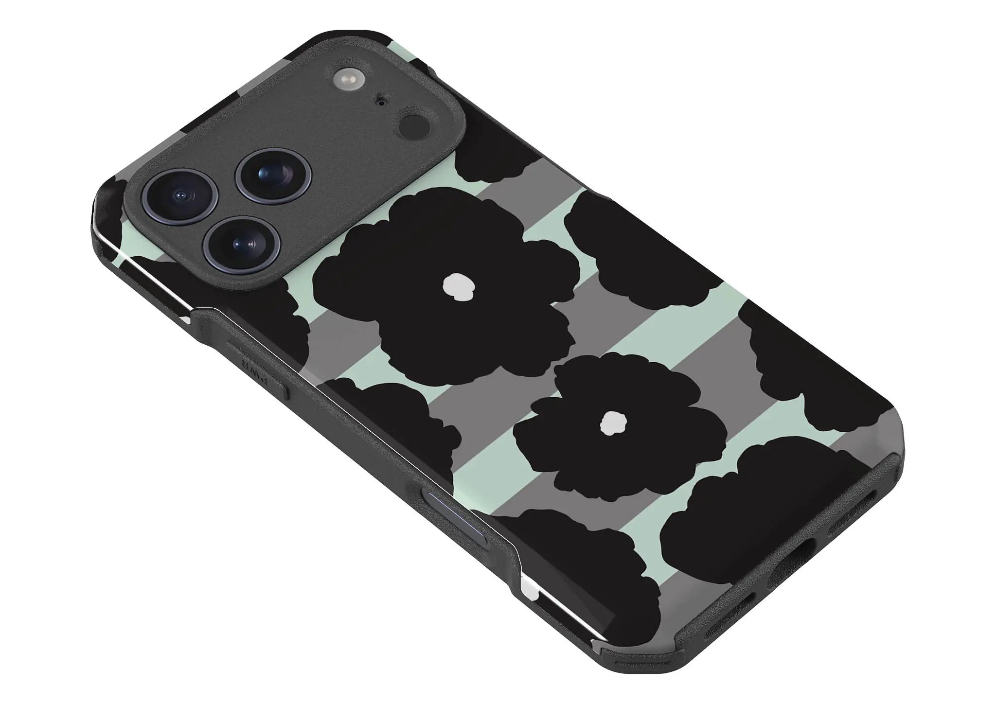 Bold Floral Black — Impact Armour MagSafe Case for iPhone — Finnaij