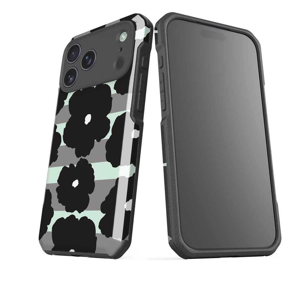 Bold Floral Black — Impact Armour MagSafe Case for iPhone — Finnaij