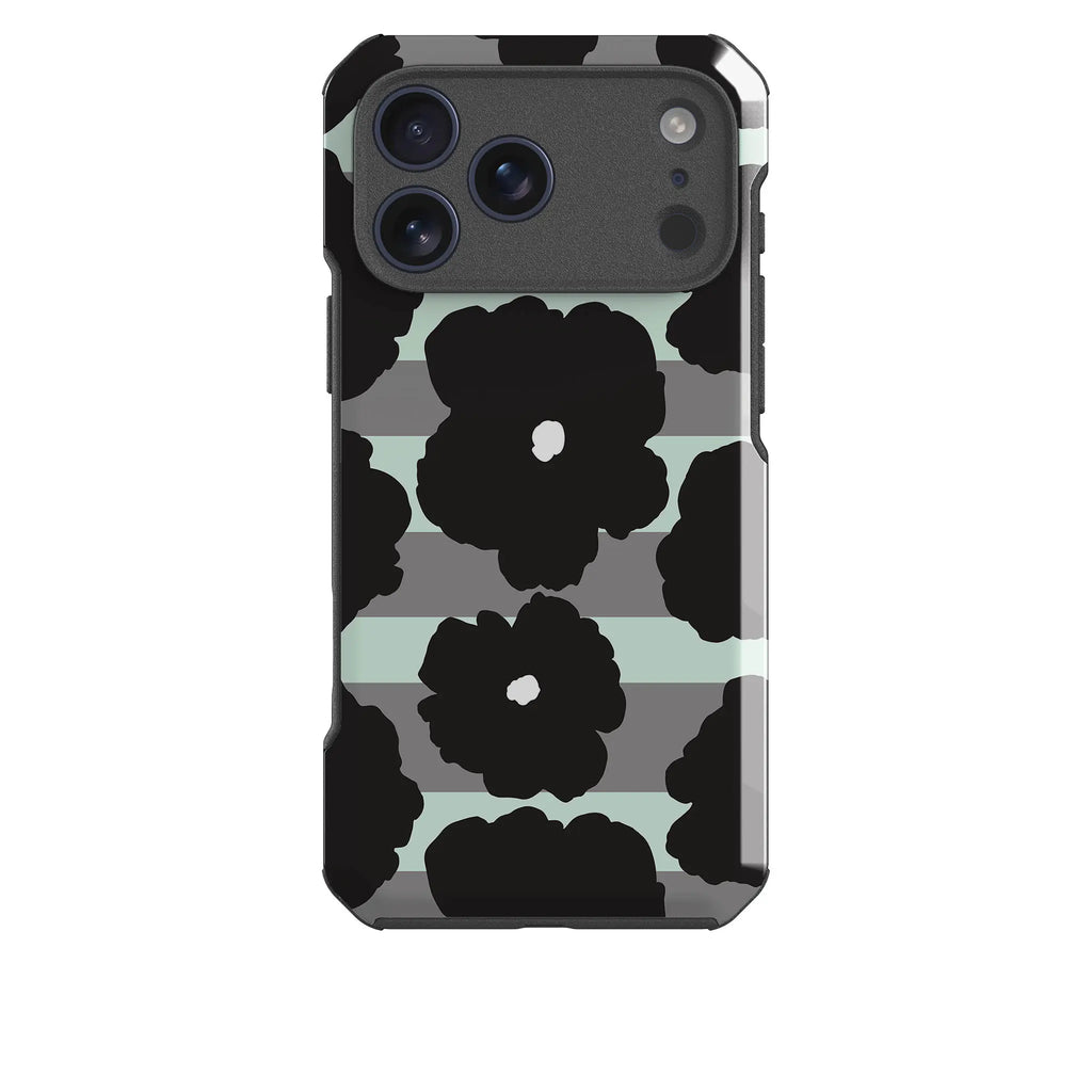 Bold Floral Black — Impact Armour MagSafe Case for iPhone — Finnaij