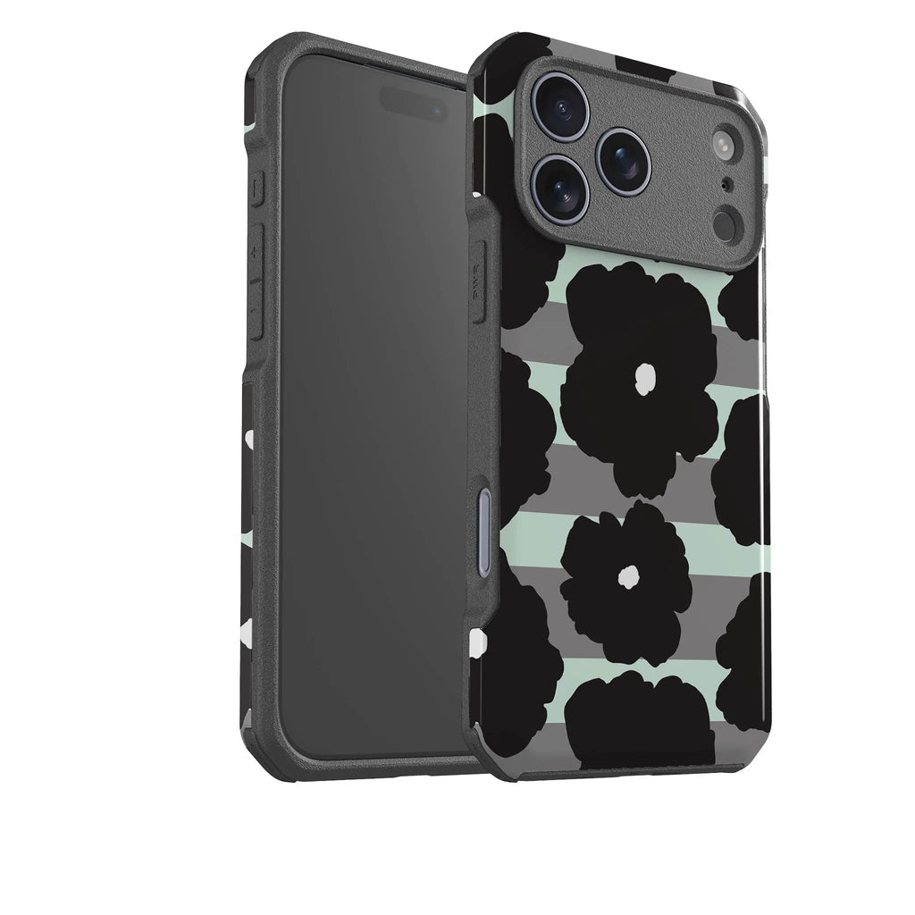 Bold Floral Black — Impact Armour MagSafe Case for iPhone — Finnaij