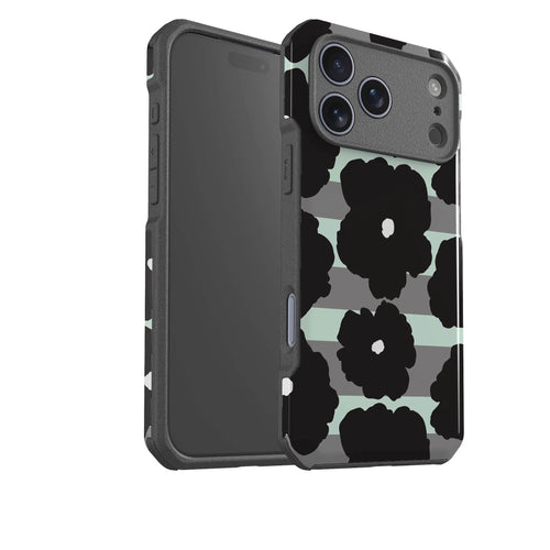 Bold Floral Black — Impact Armour MagSafe Case for iPhone — Finnaij