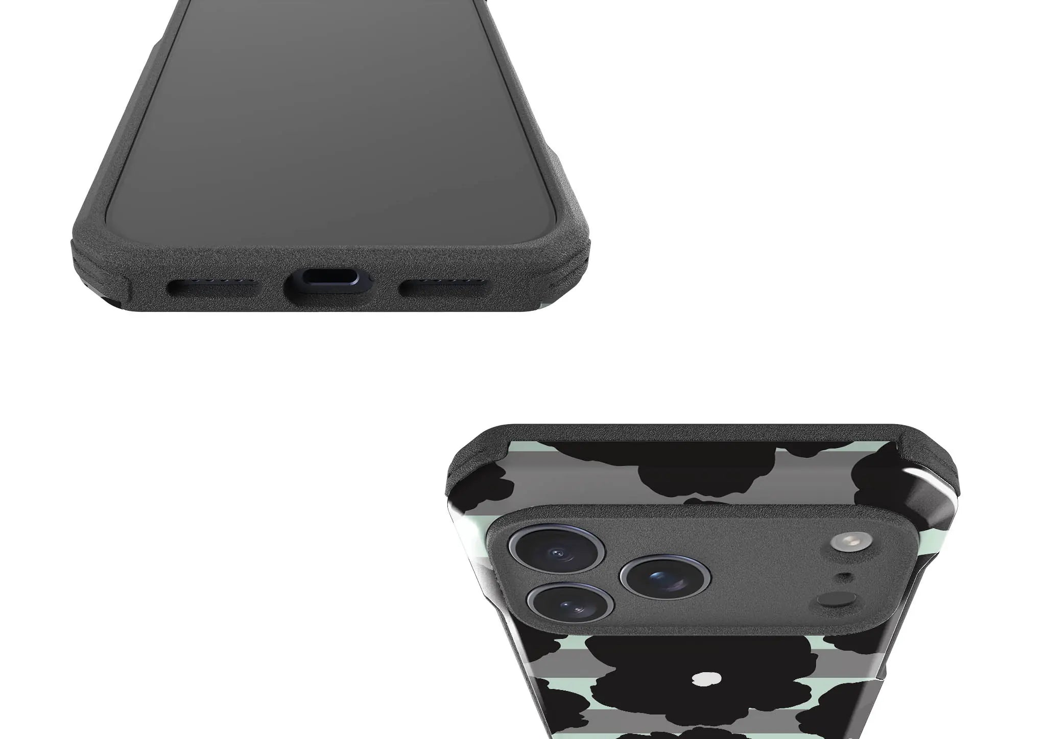 Bold Floral Black — Impact Armour MagSafe Case for iPhone — Finnaij