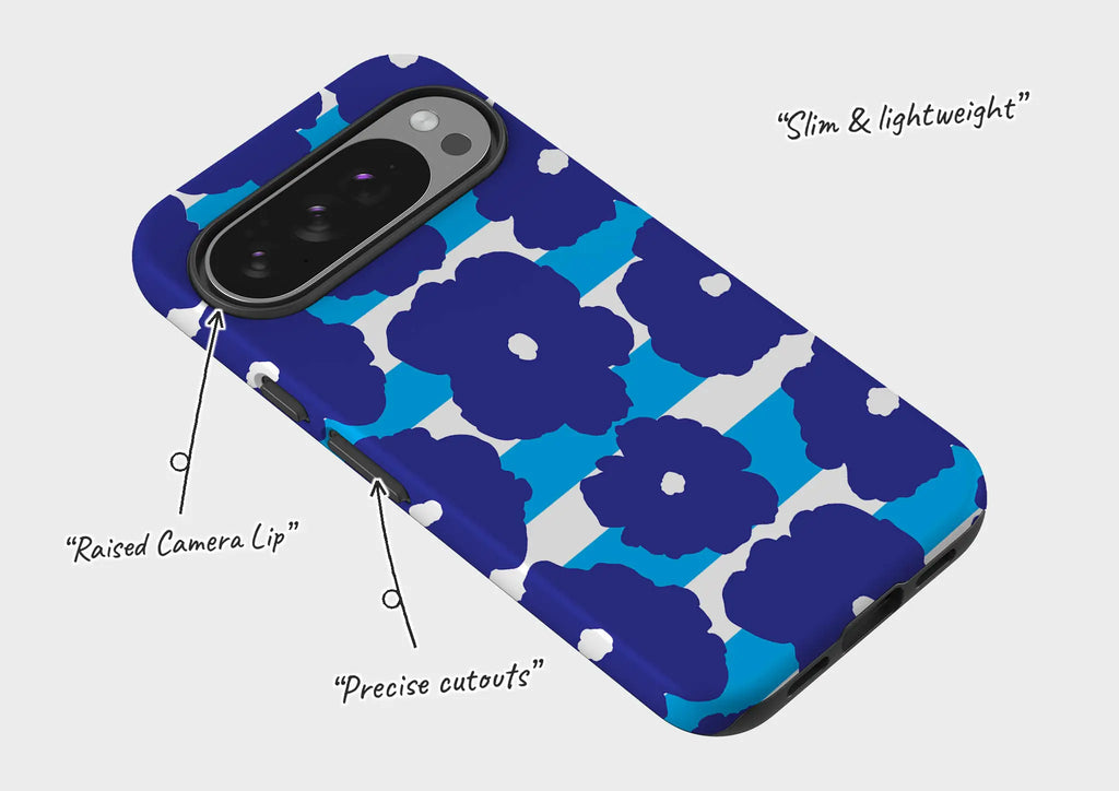 Bold Floral Blue — Tough Case for Google — Finnaij