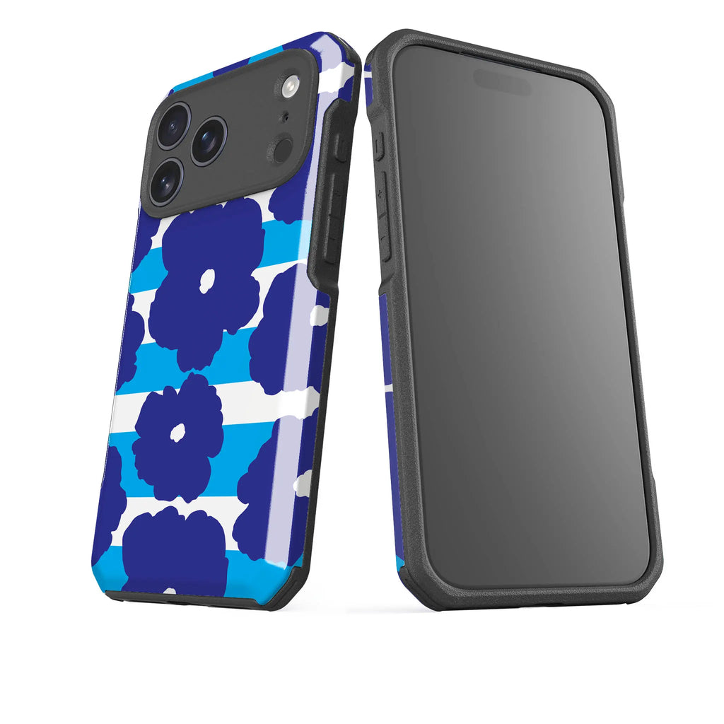 Bold Floral Blue — Impact Armour MagSafe Case for iPhone — Finnaij