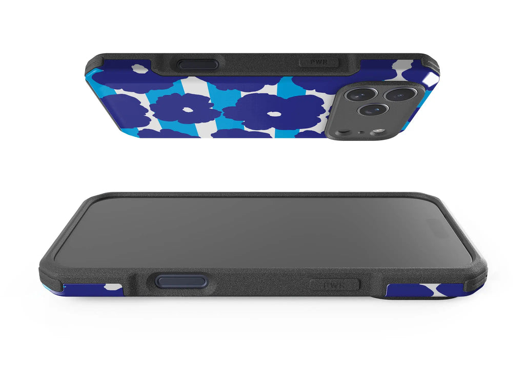 Bold Floral Blue — Impact Armour MagSafe Case for iPhone — Finnaij