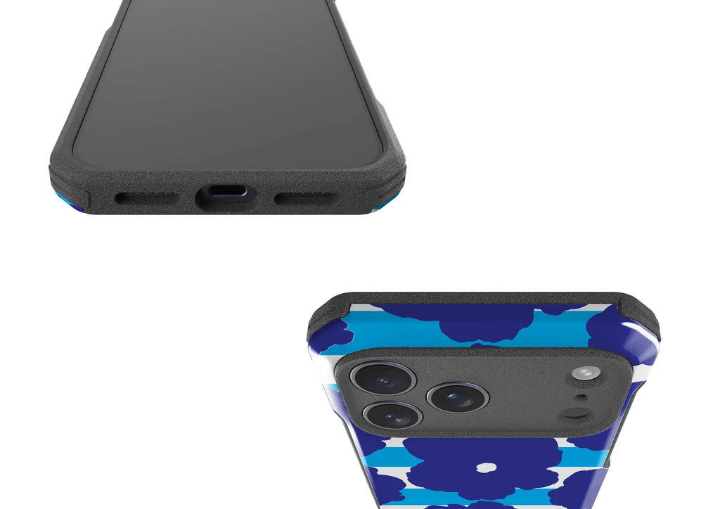 Bold Floral Blue — Impact Armour MagSafe Case for iPhone — Finnaij