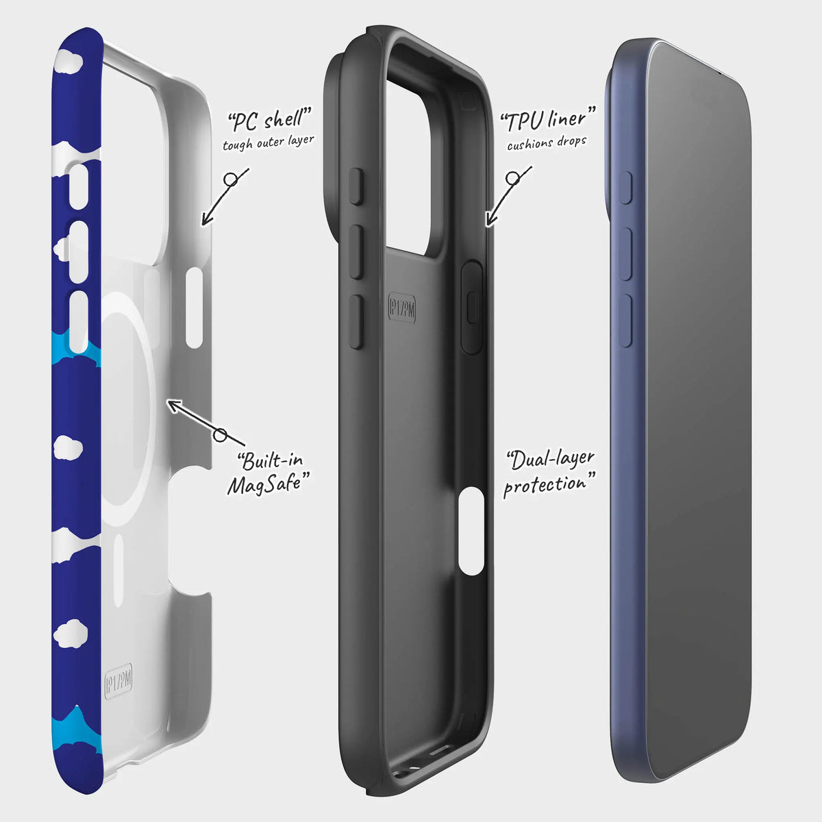 Bold Floral Blue — Magsafe Tough Case for iPhone — Finnaij