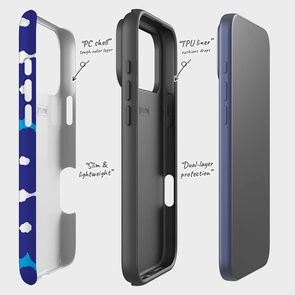 Bold Floral Blue — Tough Case for iPhone — Finnaij