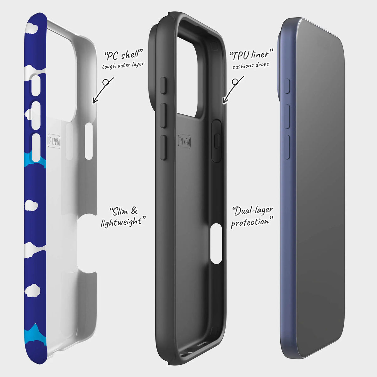 Bold Floral Blue — Tough Case for iPhone — Finnaij